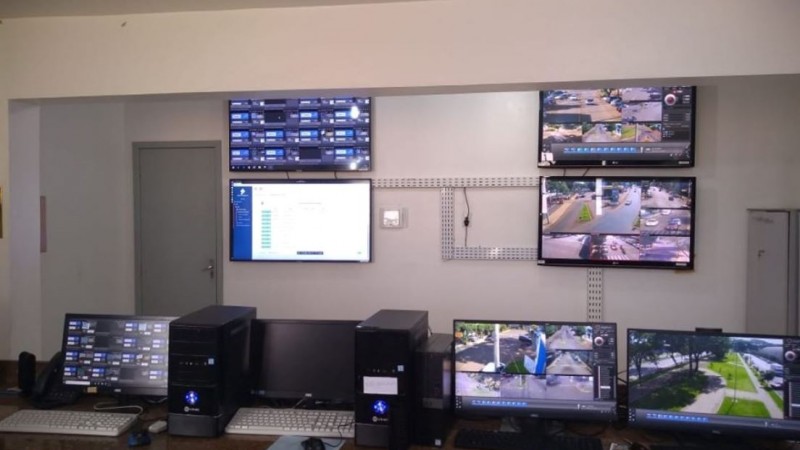 Sala onde funciona a Central do Cercamento eletrônico