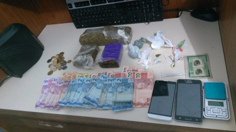maconha, dinheiro, celulares