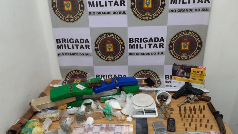 prisão por tráfico de drogas, posse irregular de arma e munição dia 16jun20 em Santo Ângelo