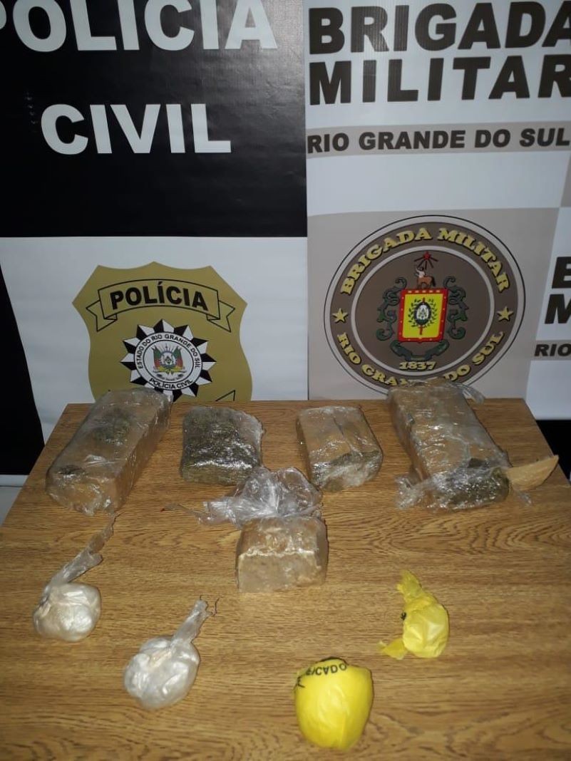 Droga apreendida em Miraguaí