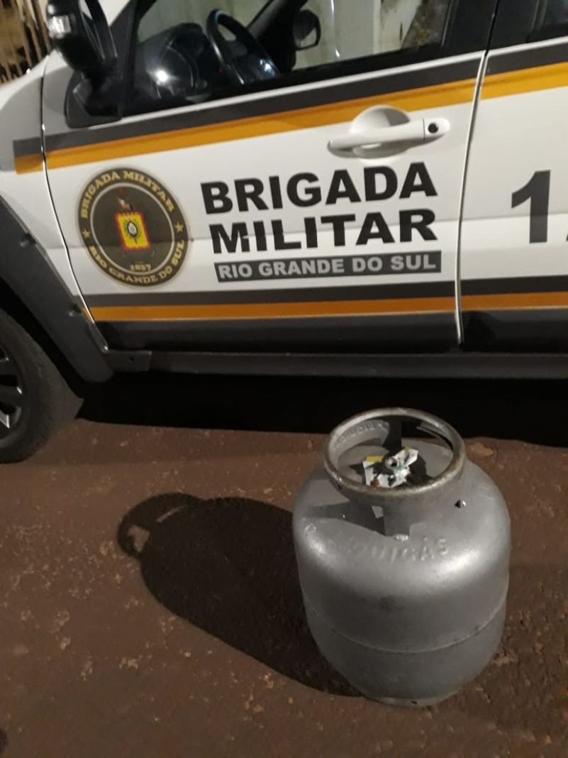 Botijão de gás recuperado em Coronel Bicaco