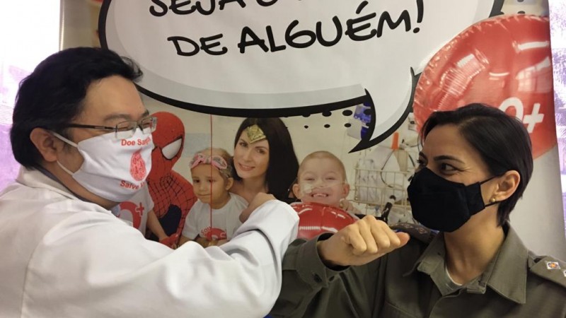 Doação de sangue integrantes do estado maior