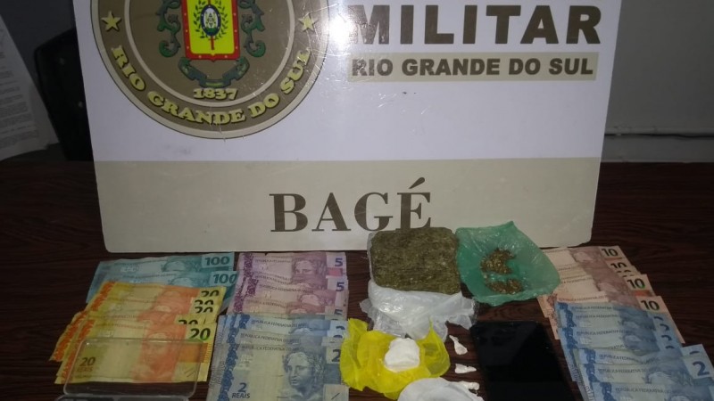 drogas, dinheiro e celular