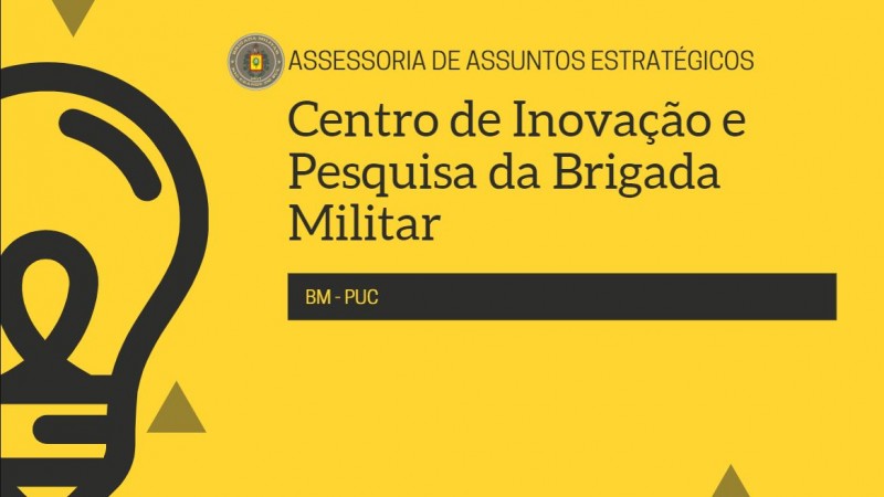 Card com texto escrito Centro de Inovação e Pesquisa da BM 