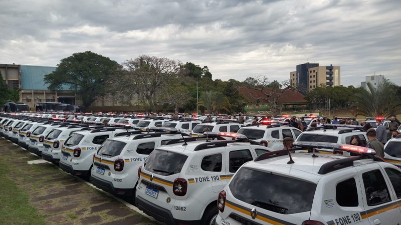 Viaturas foram entregues no pátio da Academia de Polícia Militar