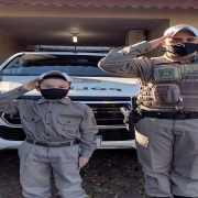Luis e Soldado Sanson na BM de Coronel Barros