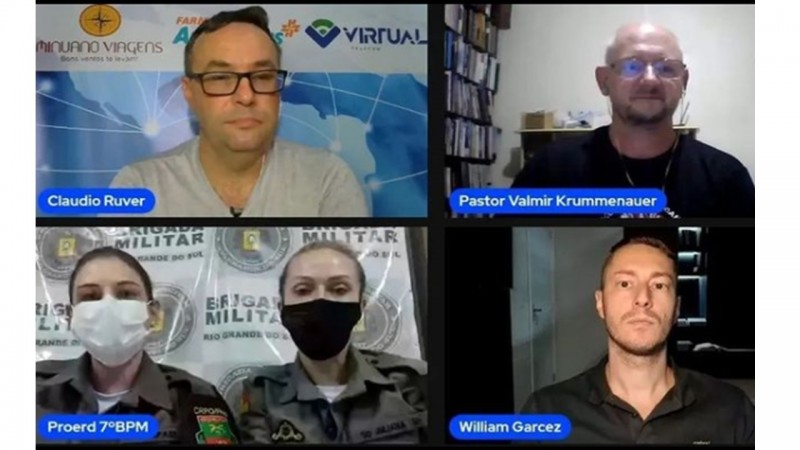 Instrutoras do PROERD do 7° BPM participaram de live na Semana de prevenção e combate às drogas em Crissiumal 