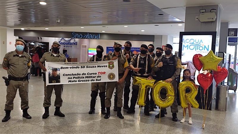 Comando Rodoviário da Brigada Militar recepciona soldado após conclusão do Curso Tático Ostensivo Rodoviário em Mato Grosso do Sul