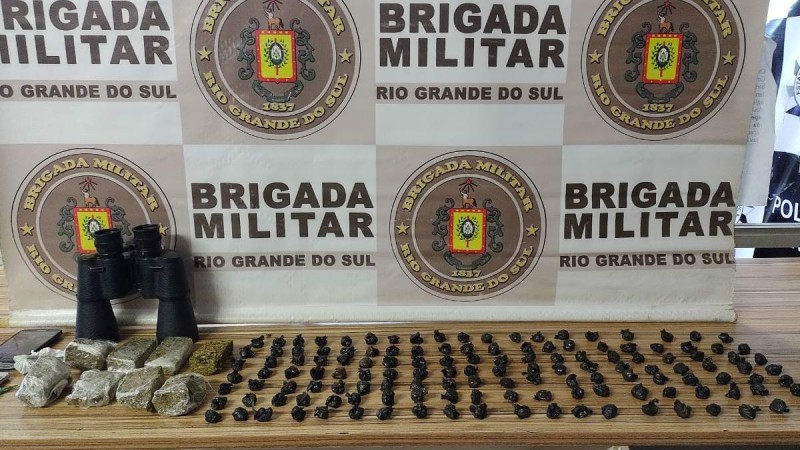 Várias porções de droga