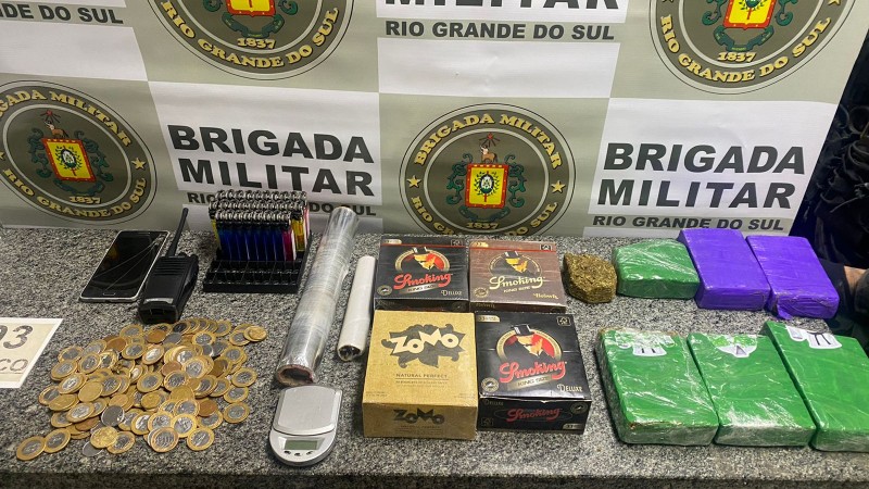 Prisão por tráfico de entorpecentes Material apreendido