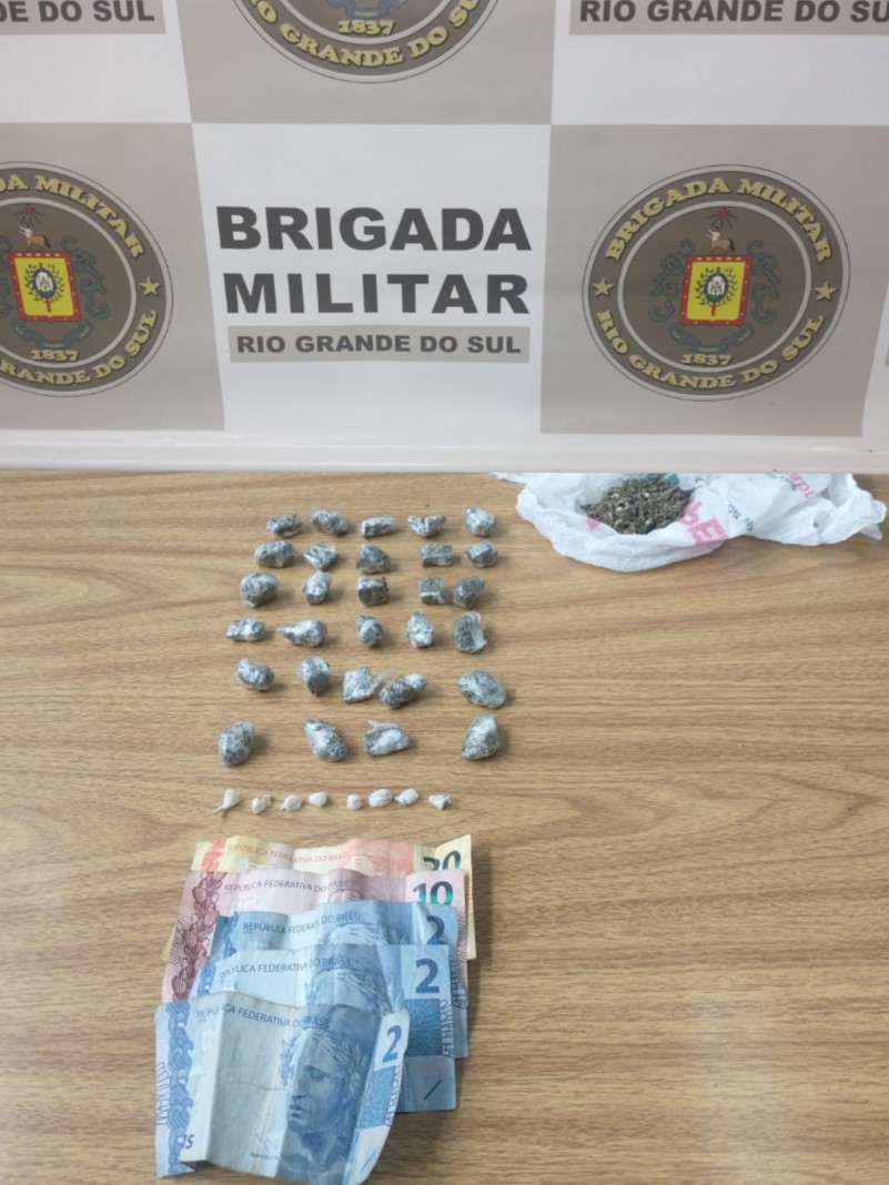 Menos apreendido com drogas