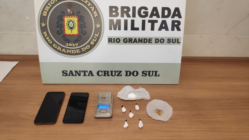 BM de Santa Cruz do Sul prende homem por tráfico de drogas