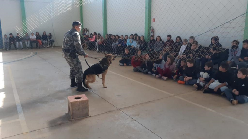 A Brigada Militar, através do 23º Batalhão de Polícia Militar (23º BPM), em Santa Cruz do Sul, na manhã de terça-feira (24/5), realizou uma visita à escola Dona Leopoldina, a qual contou com a companhia especial do Canil Regional.