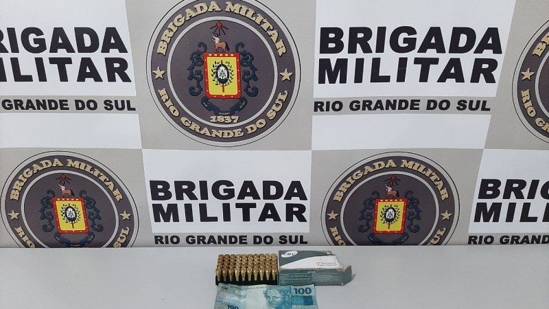 Munições 9mm apreendidas