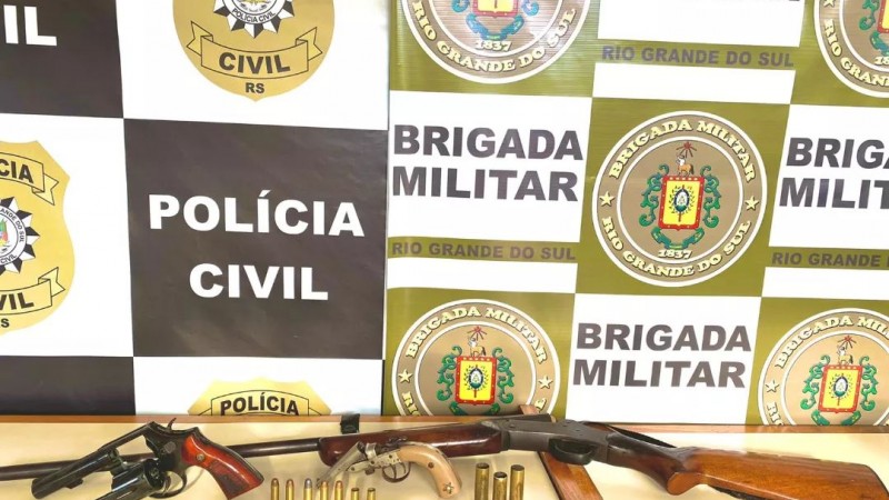 Ação conjunta da Brigada Militar e Polícia Civil resulta em apreensão de armas e munições em Vista Gaúcha