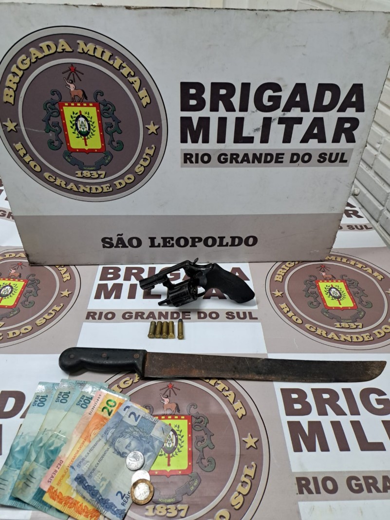 BRIGADA MILITAR DE SÃO LEOPOLDO PRENDE HOMENS APÓS DISPAROS DE ARMA DE FOGO