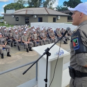 Subcomandante do 2º BPAT, respondendo pelo Comando neste dia, major Leonardo
