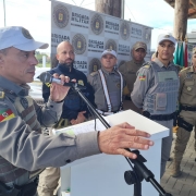 Subcomandante-geral da BM, coronel Douglas em seu pronunciamento