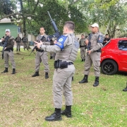 Efetivo sendo habilitado para uso de carabina