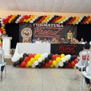 Mesa das autoridades na Formatura Proerd Mampituba