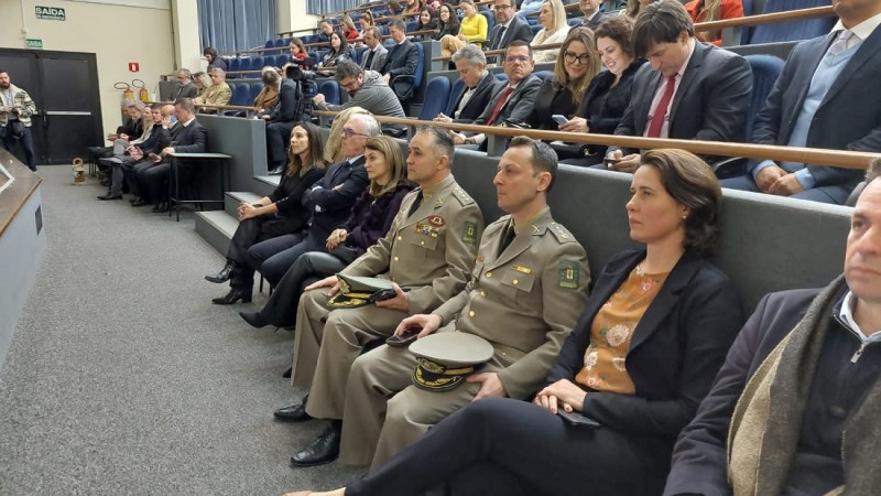 O Comandante Regional do Vale do Rio Pardo, coronel Giovani Paim Moresco e o Chefe do Estado-Maior do CRPO/VRP, major Marcos Migotto Carneiro estiveram presentes no evento