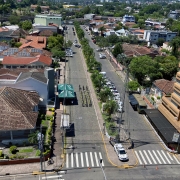 Vista aérea da formatura da Operação Papai Noel em São Leopoldo