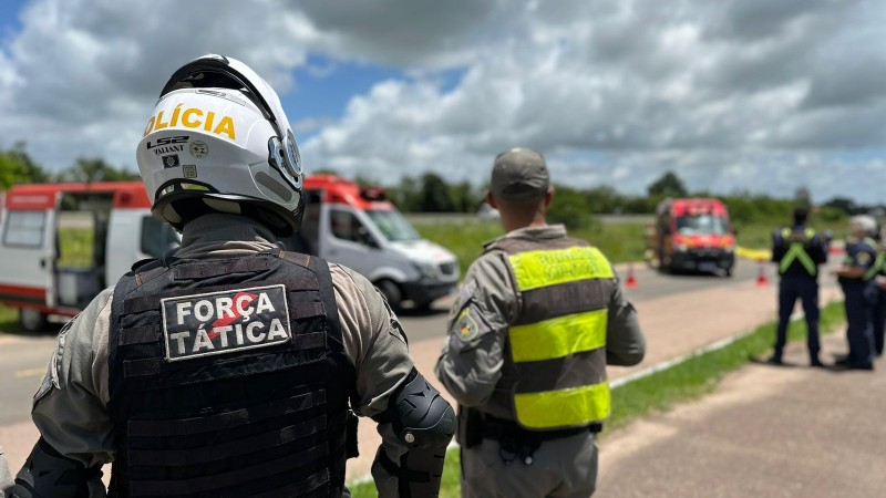 Atuação da BM em simulado.