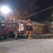 Chegada com o auxílio dos Bombeiros de Canela