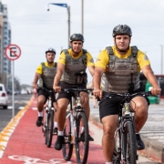 Policiamento Ostensivo em bicicletas na praia de Tramandaí 