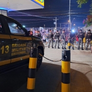 policiamento no local do carnaval de rua em São Leopoldo