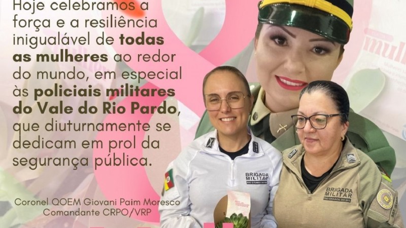 Nas imagens: 2º Sargento Rutiane, lotada no 2ºBatalhão de Polícia Militar, exerce atividades no policiamentos ostensivo como auxiliar de serviço externo em Rio Pardo; Capitã QOES Marília, médica na formação sanitária Regional, cuidando da saúde de centenas de policias no Vale do Rio Pardo; 2º Sargento Isabel, do 23º Batalhão do Polícia Militar, operadora no Centro Integrado de Comando e Controle de Santa Cruz do Sul. Sargento Isabel é oriunda da primeira turma de policiais femininas da região, do ano de 1993.