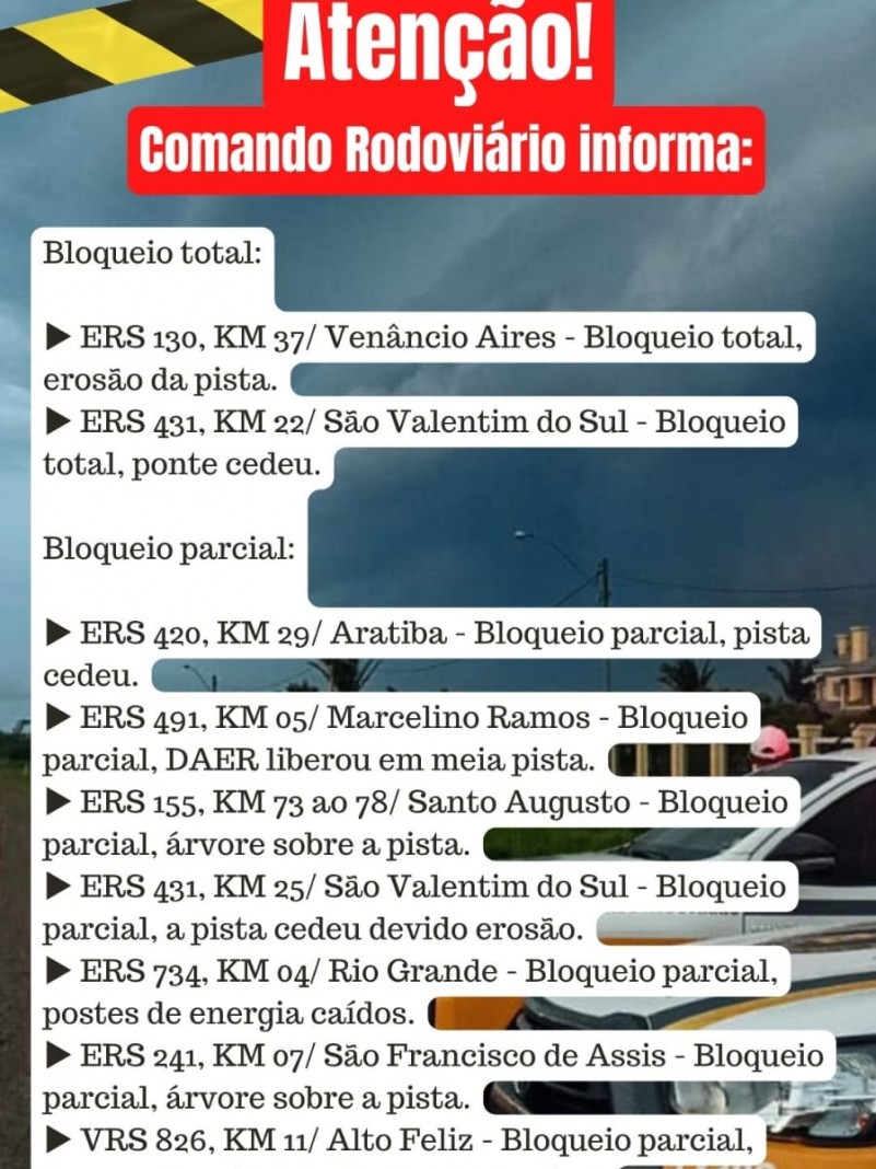 Bloqueios - atualização 