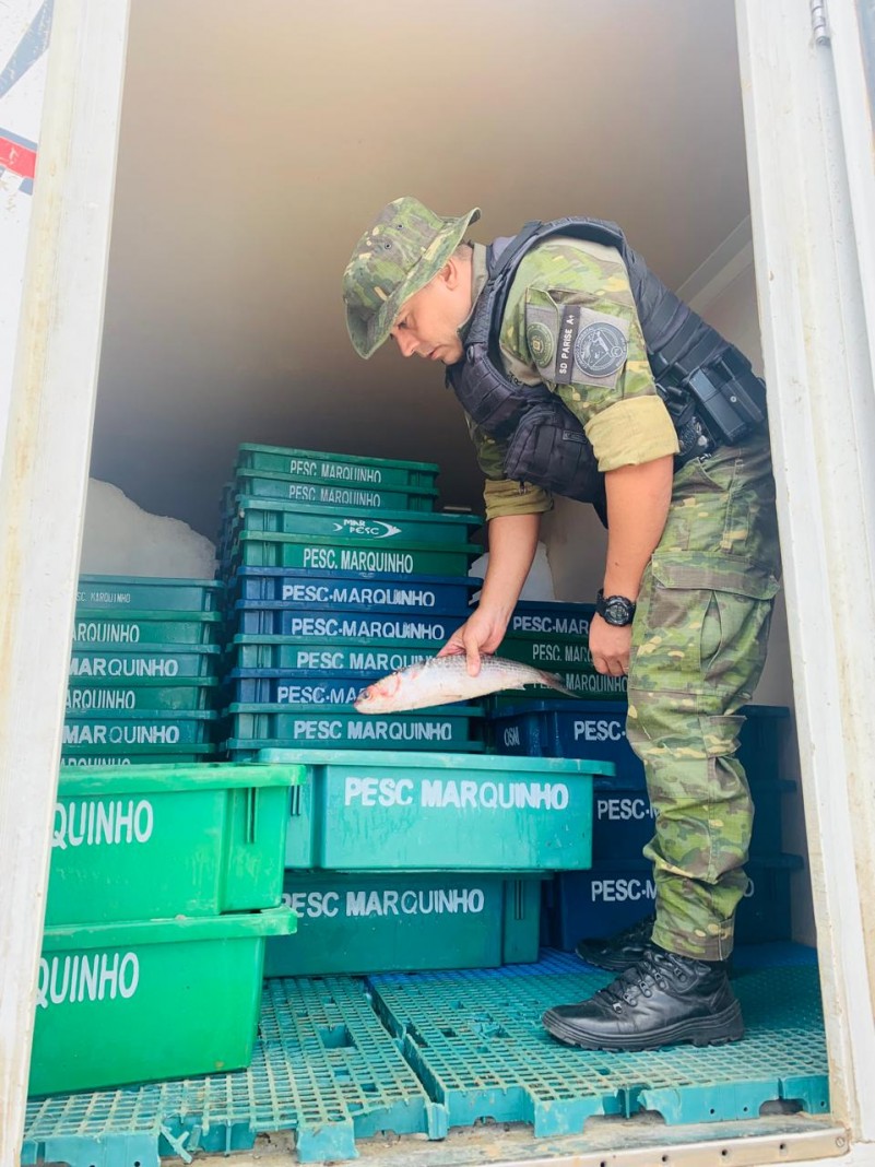 Apreensão de pescado em Capivari do Sul