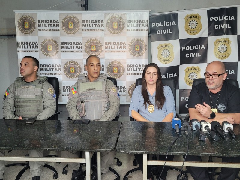 Coletiva de imprensa da Brigada Militar e Polícia Civil