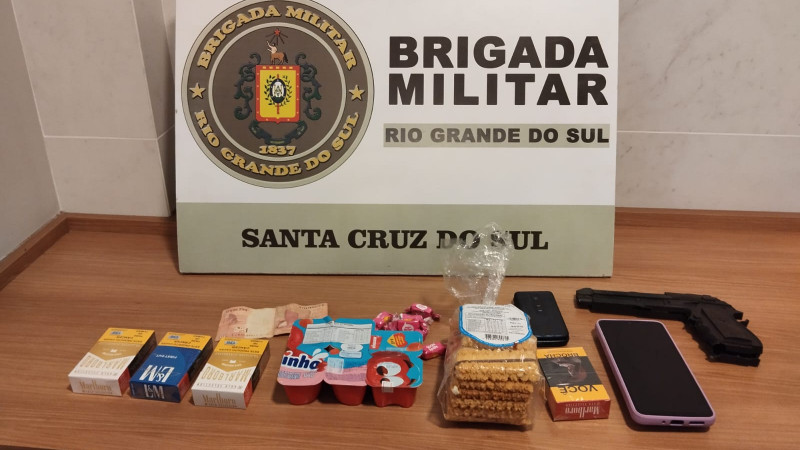 Brigada Militar através do 23º BPM – Batalhão Major Sebastião prende dois homens por roubo a estabelecimento comercial, sendo um deles na condição de foragido em Santa Cruz do Sul