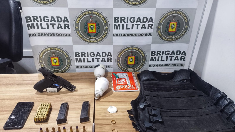 Prisão Venâncio Aires com arma e placas balísticas