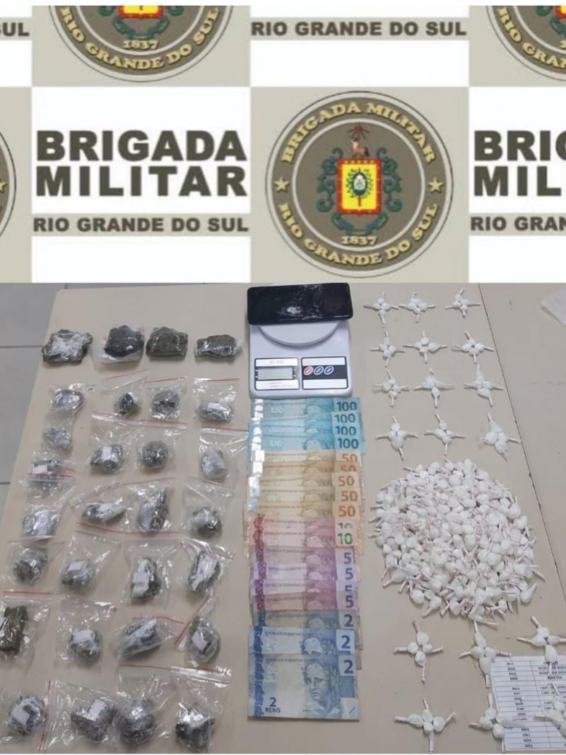Drogas, dinheiro e balança de precisão