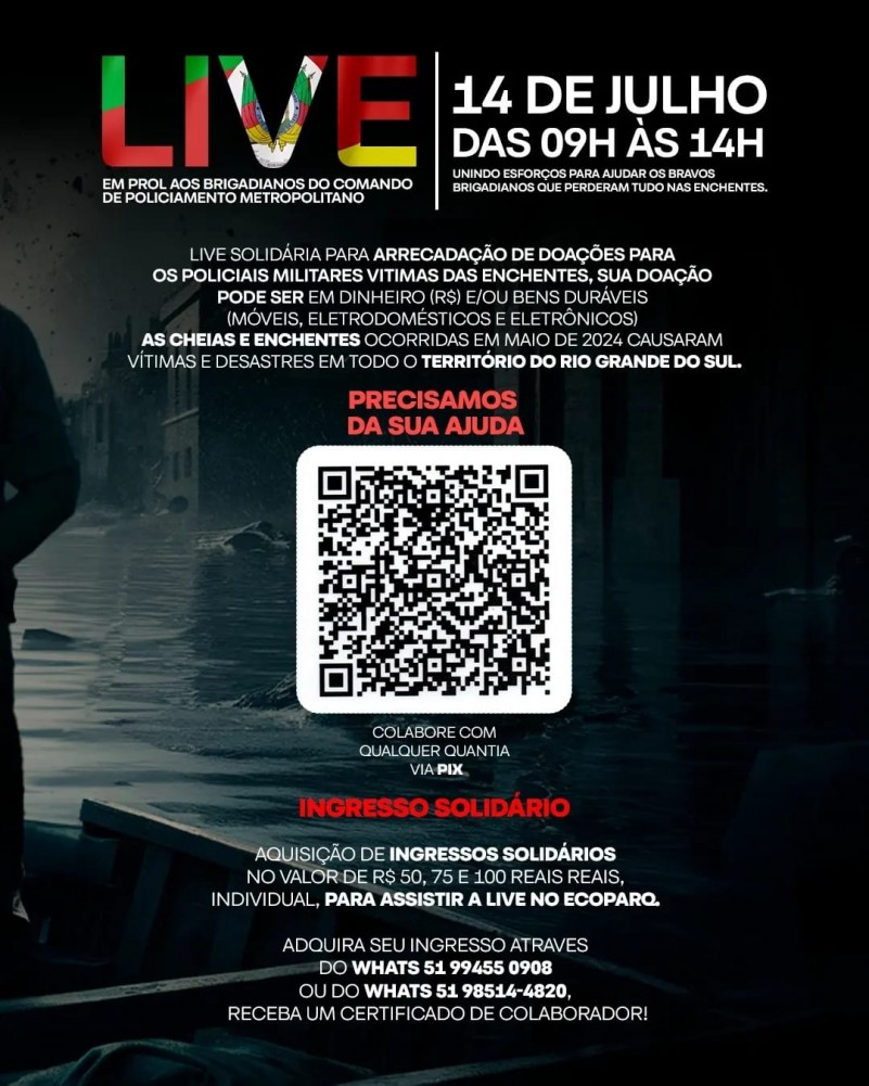 Card mostra informações e qr code para pagamento do evento