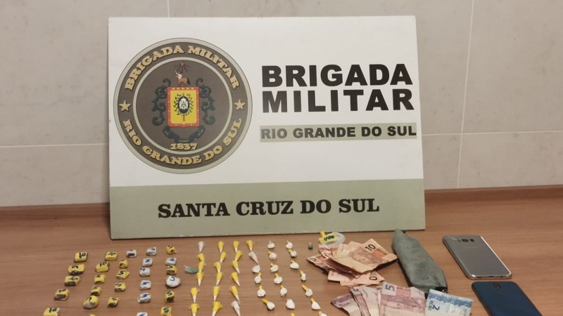 BM de Santa Cruz do Sul realiza prisão de dois homens por tráfico de drogas