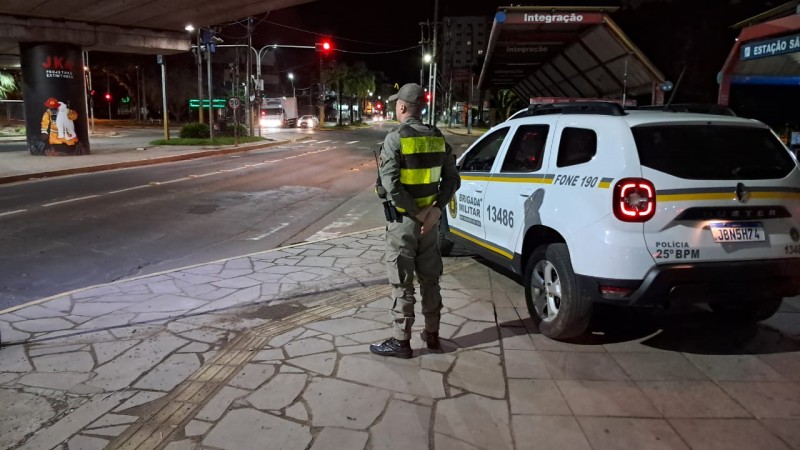 Policiamento na estação São Leopoldo