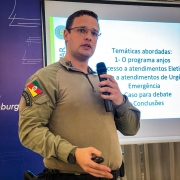 O Sd Bierhals, do Departamento de Saúde, abordou o trabalho desenvolvido pela BM através do Programa Anjos.