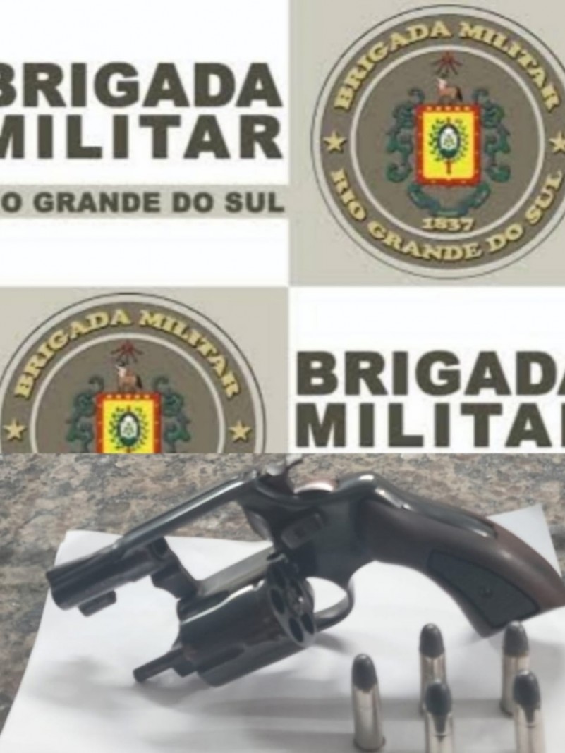 Apreensão de revólver e cinco munições