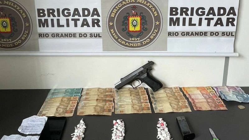 Brigada Militar prende por tráfico de drogas, porte ilegal de arma de fogo e tentativa de homicídio