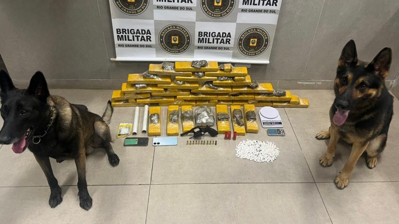 Ação conjunta de Unidades da Brigada Militar resultou na apreensão de uma expressiva quantidade de drogas e materiais ilícitos