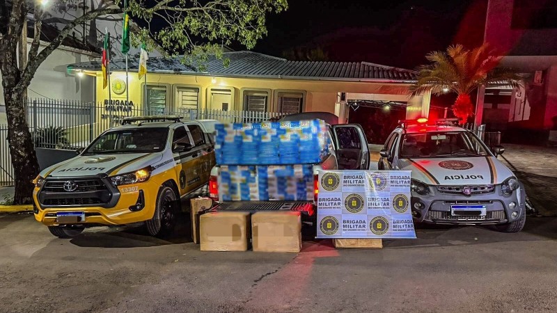 Brigada Militar apreende milhares de maços de cigarros contrabandeados em Constantina