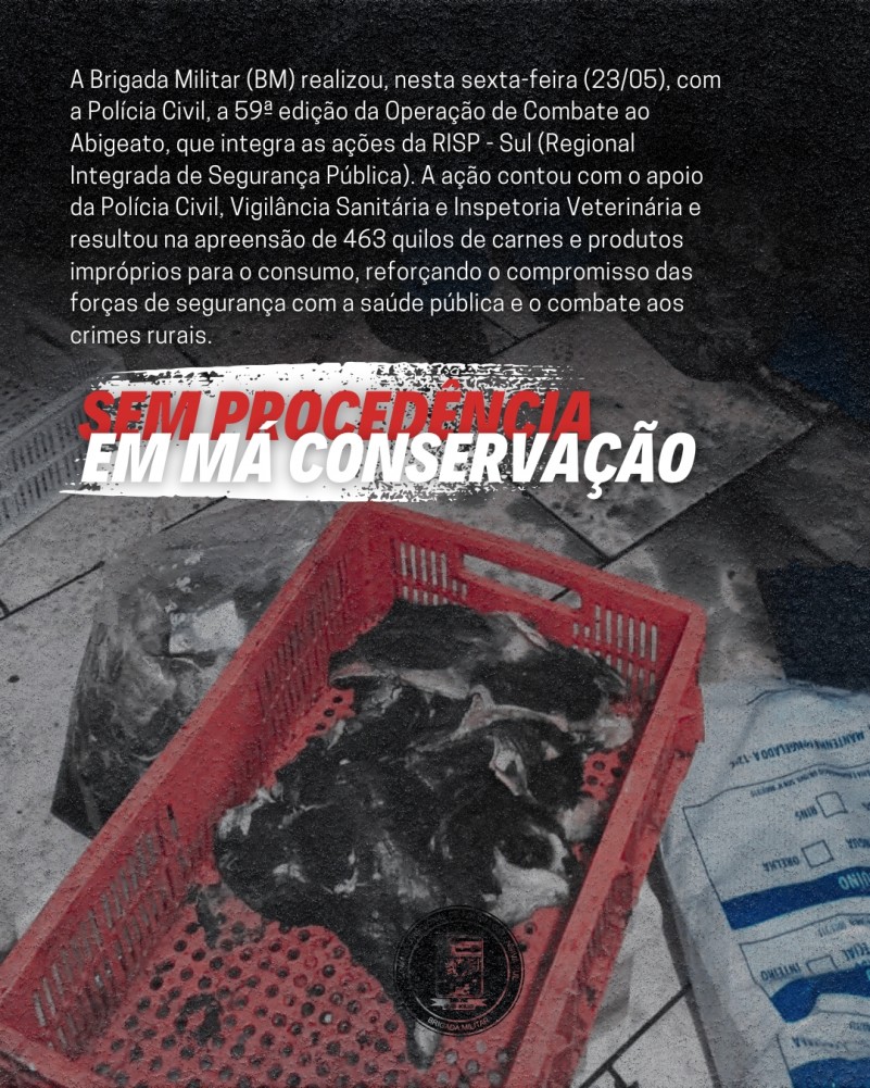 Apreensão de carnes e produtos impróprios para o consumo