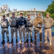 A imagem mostra os comandantes das polícias militares que realizam a Operação SULMaSSP 