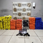Grande quantidade de drogas apreendidas e armas de fogo